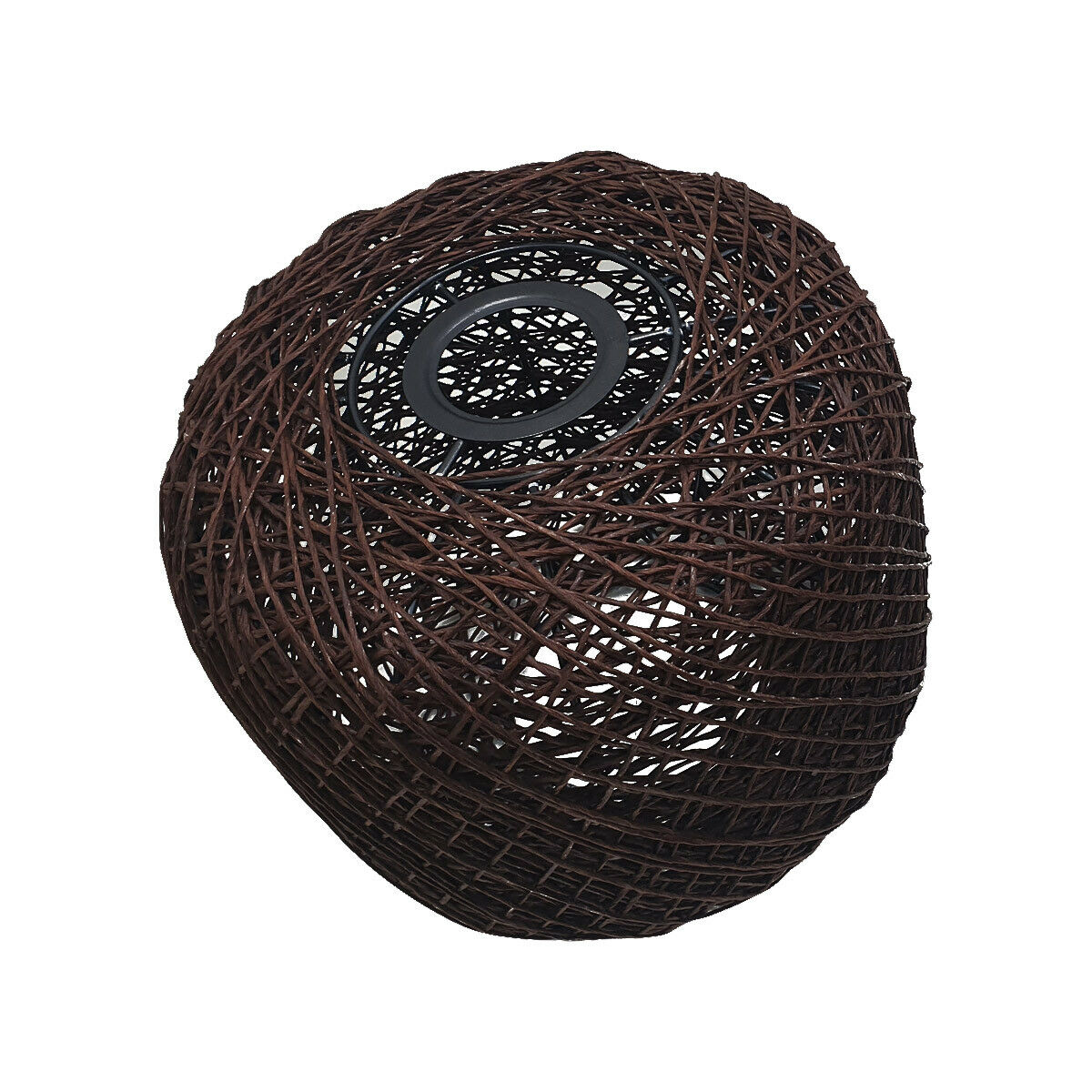 Woven Light Wood Pendant Lighting Ceiling Shade showcasing rattan and vine design in coffee color, perfect for home decor.