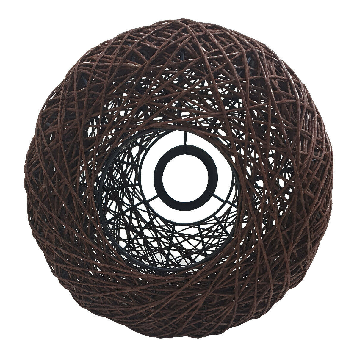 Woven Light Wood Pendant Lighting Ceiling Shade showcasing rattan and vine design in coffee color, perfect for home decor.