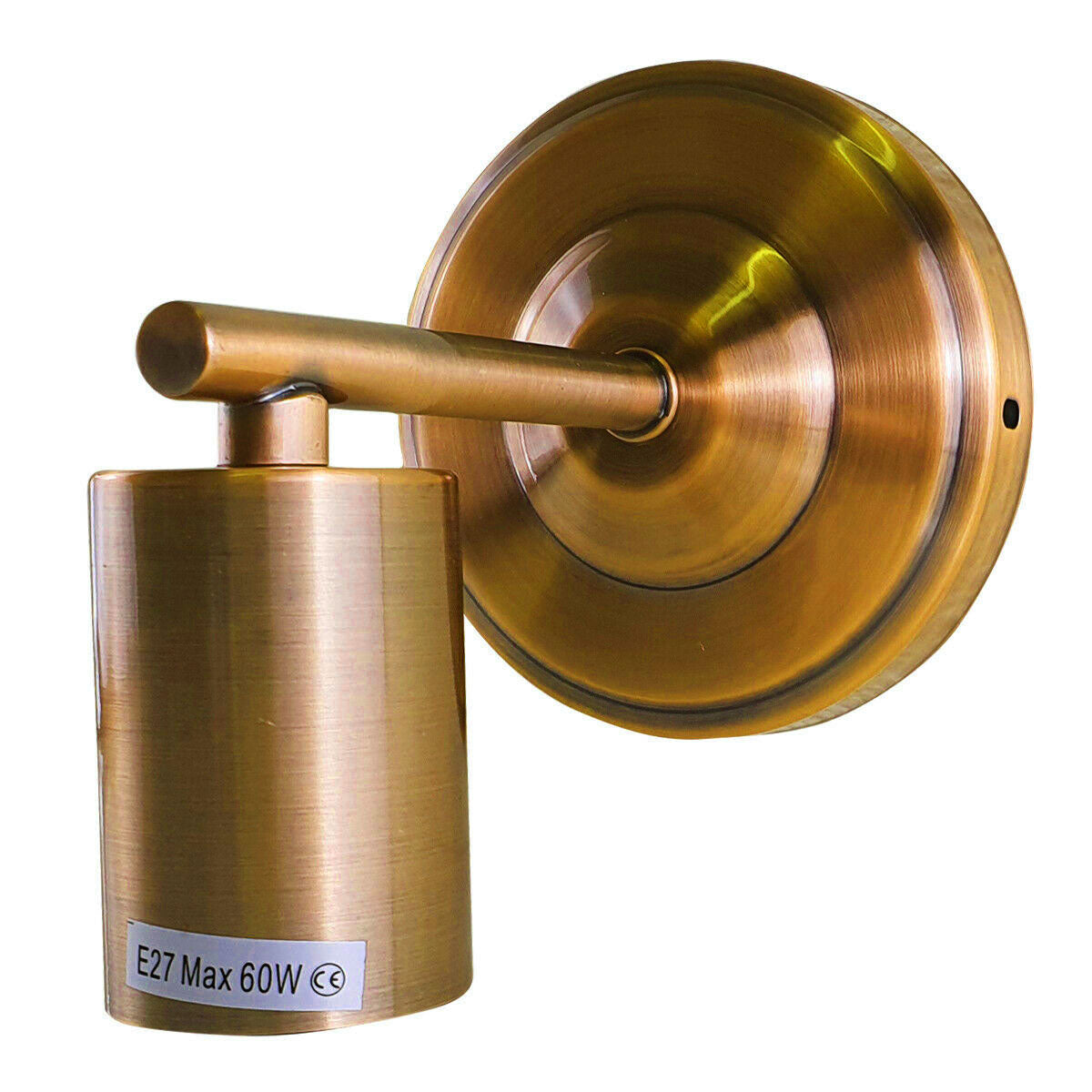 Yellow Brass Industrial Vintage Retro Sconce Wall Light with white interior, showcasing its elegant design and metal construction.