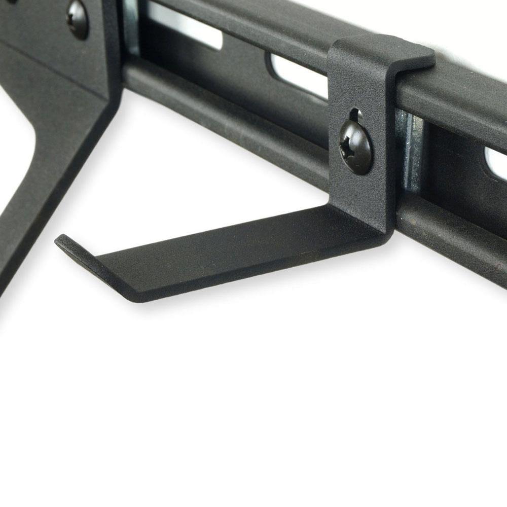 Helmet Hanger for Koova Bike Rack, showcasing its sleek design and mounting hardware, ideal for storing helmets and bike accessories.