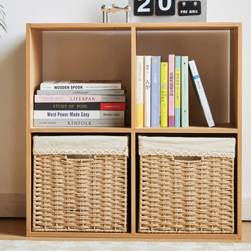 A set of handcrafted woven storage boxes in various sizes made from durable rattan, showcasing their elegant design and functionality.