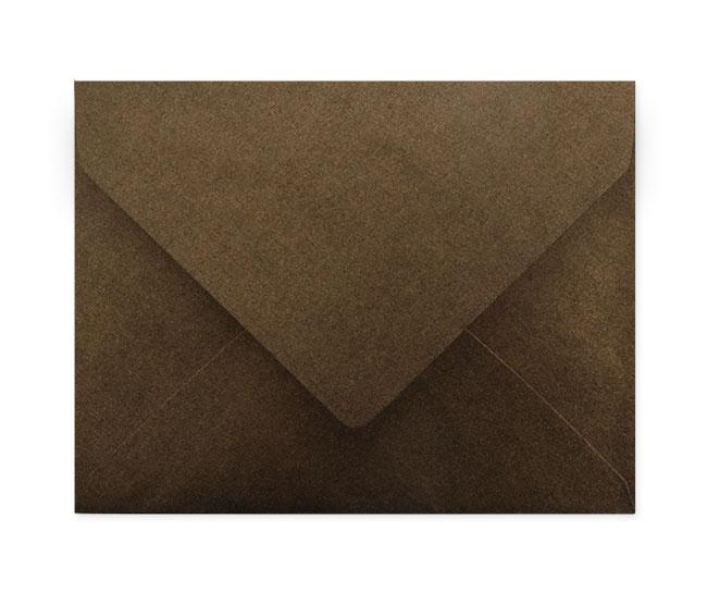 A pack of 25 A2 dark brown metallic envelopes, showcasing their elegant design and high-quality finish.