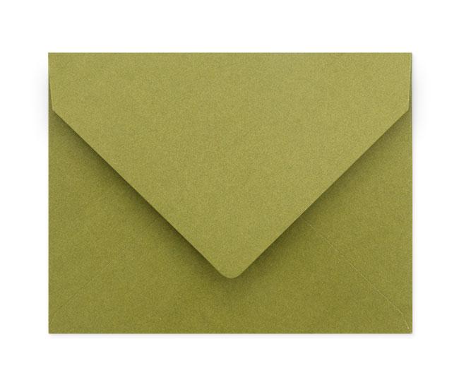 A box of 25 A2 Olive Envelopes with soft texture, perfect for invitations and DIY projects.