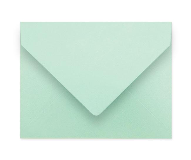 A box of 25 A2 pale blue metallic envelopes, showcasing their elegant design and size.