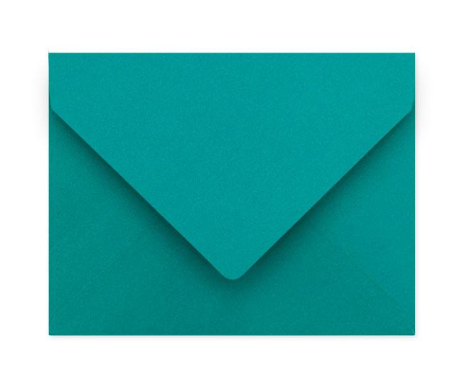 A box of 25 A2 turquoise envelopes with a soft texture, ideal for invitations and DIY projects.