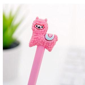 A colorful Adorable Alpaca Gel Ink Pen featuring a cute alpaca topper, designed for smooth writing and detailed notes.