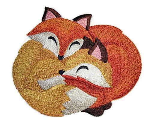 A high-quality embroidered patch featuring a cute fox design, perfect for baby clothing, showcasing vibrant colors and intricate details.