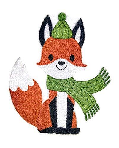 Baby Patchwork Pals - Fox embroidered patch showcasing a cute fox design on a cotton base, ideal for iron-on or sewing applications.