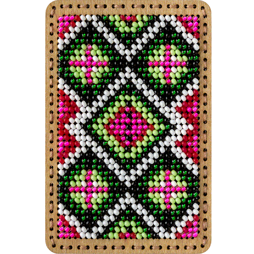 Bead Embroidery Kit FLZB(N)-093 featuring a needle box, perforated cover, PRECIOSA beads, thread, and needles for crafting.