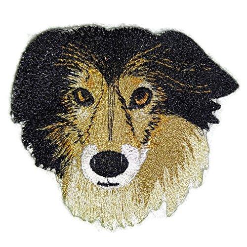 Bernese Mountain Dog face embroidery patch, 3.5 inches, featuring detailed stitching and vibrant colors, suitable for iron-on or sew-on application.