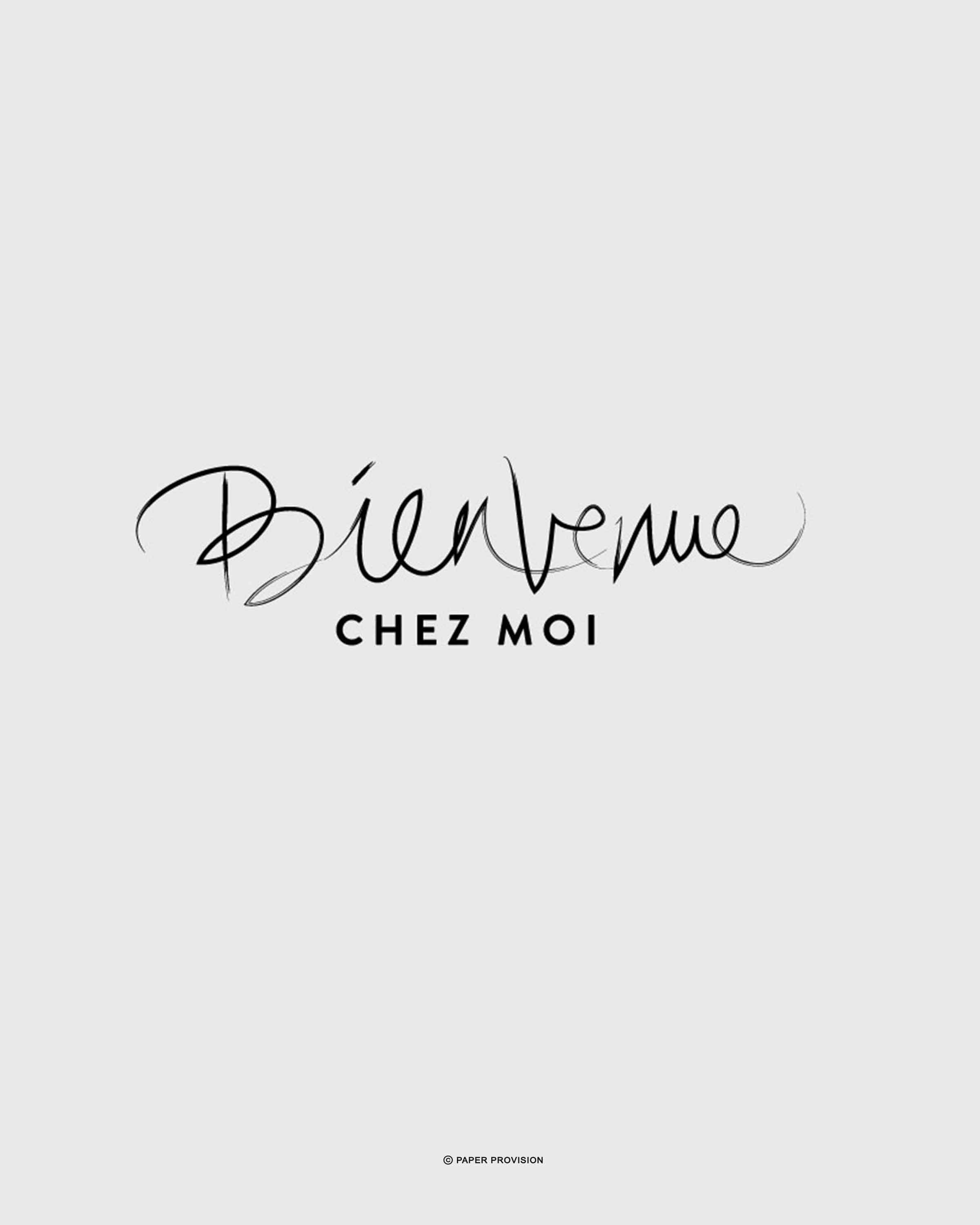 A beautifully printed 'Bienvenue' wall art print on high-quality stock, showcasing vibrant colors and intricate details.