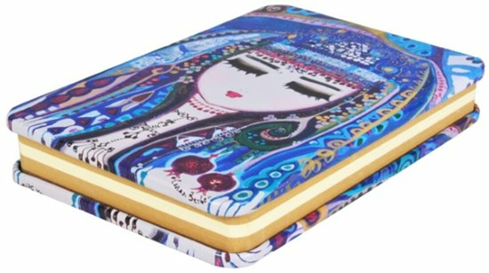 Biggdesign Notizbuch mit Hardcover, gestreiften Blättern und buntem Design, ideal für Notizen und Planung.