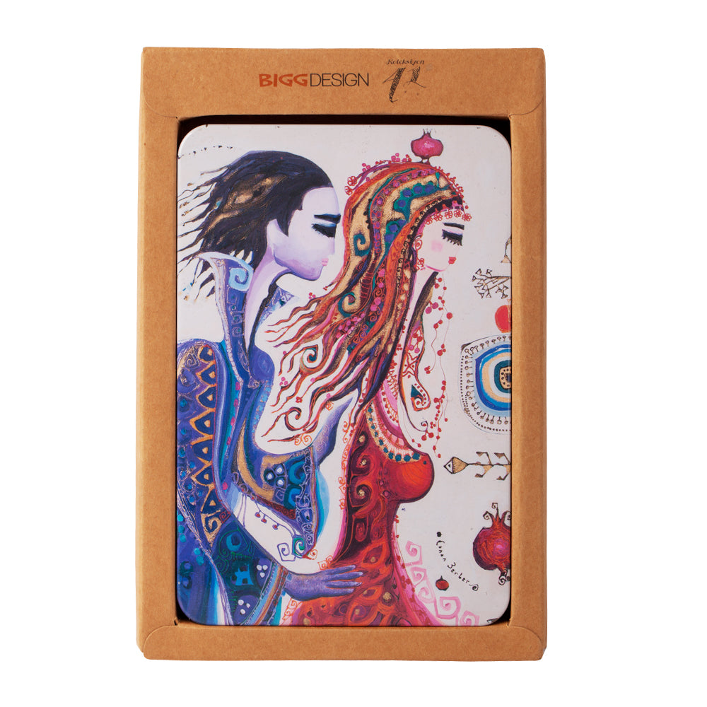 Biggdesign Notizbuch mit Hardcover, gestreiften Blättern und buntem Design, ideal für Notizen und Planung.