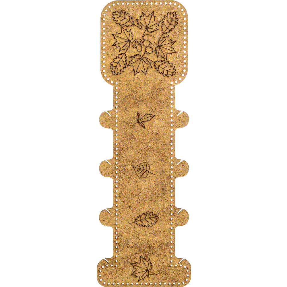 Wooden embroidery blank FLHW-010 with perforated design, thread, and needle for crafting.