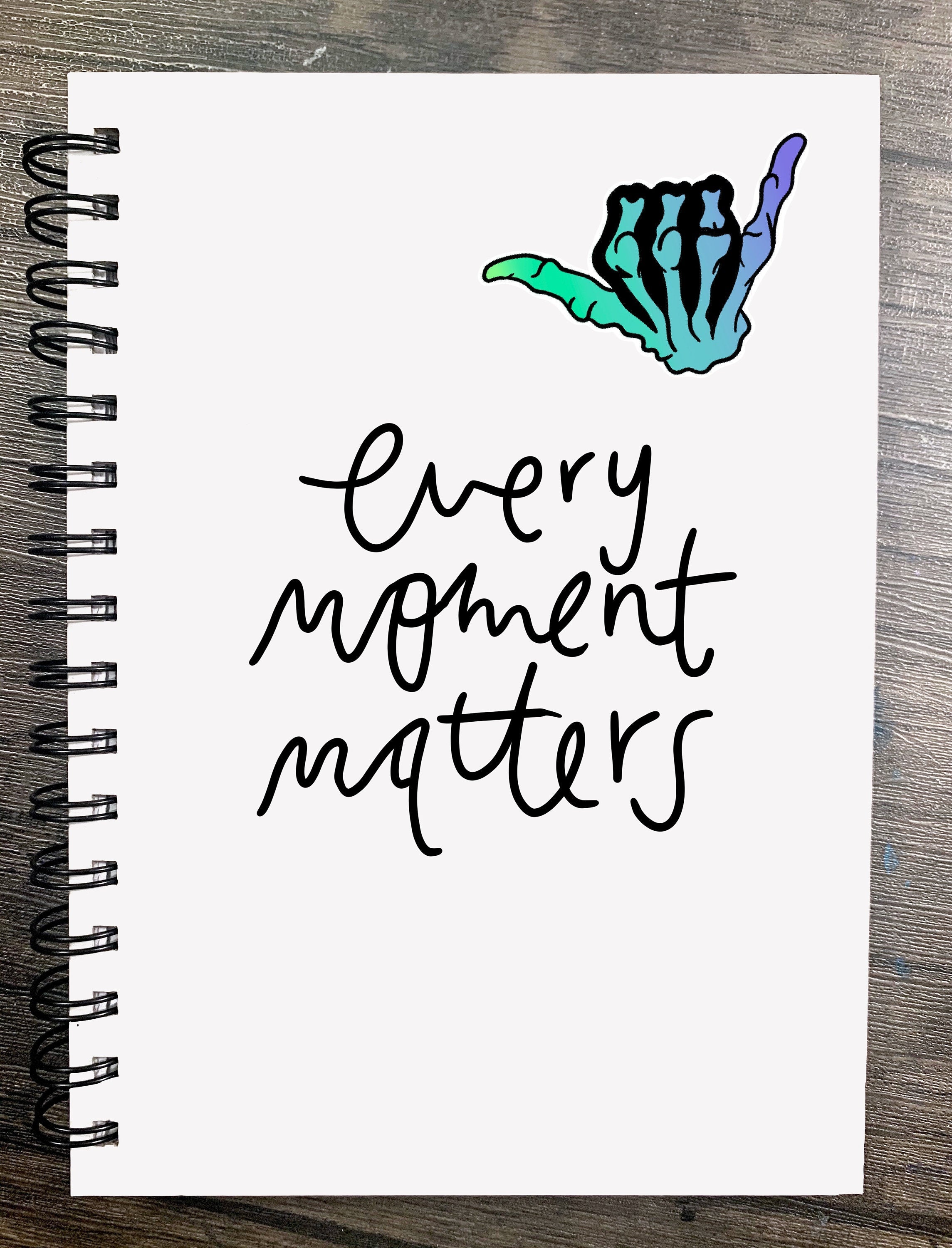 Blue gradient hang loose sticker with a shaka symbol, perfect for personalizing items like hydroflasks and laptops.