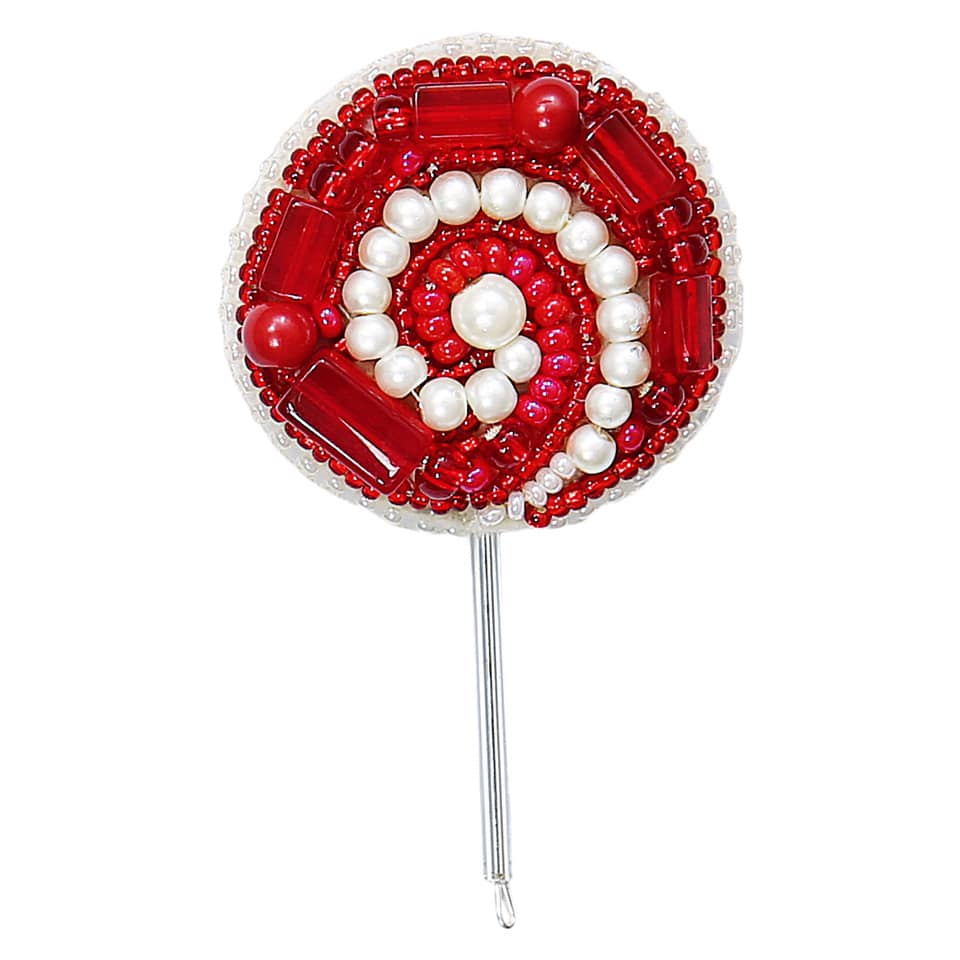 BP-231C Beadwork kit featuring colorful beads, felt, wire, and tools for creating a brooch.