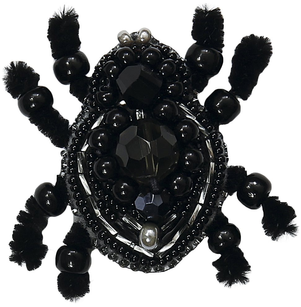 BP-229C Beadwork kit featuring colorful Preciosa and Crystal Art beads for creating a spider brooch.
