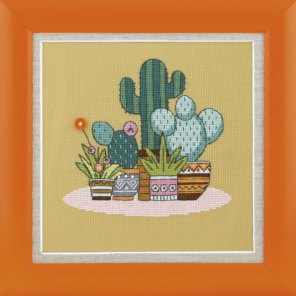 BT-215C Counted Cross Stitch Kit featuring a colorful 'Bright Mexico' design with included materials.