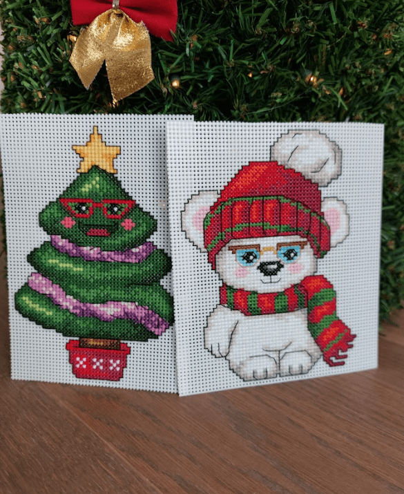 Christmas Toys 120CS Counted Cross-Stitch Kit featuring vibrant colors and included materials for holiday crafting.