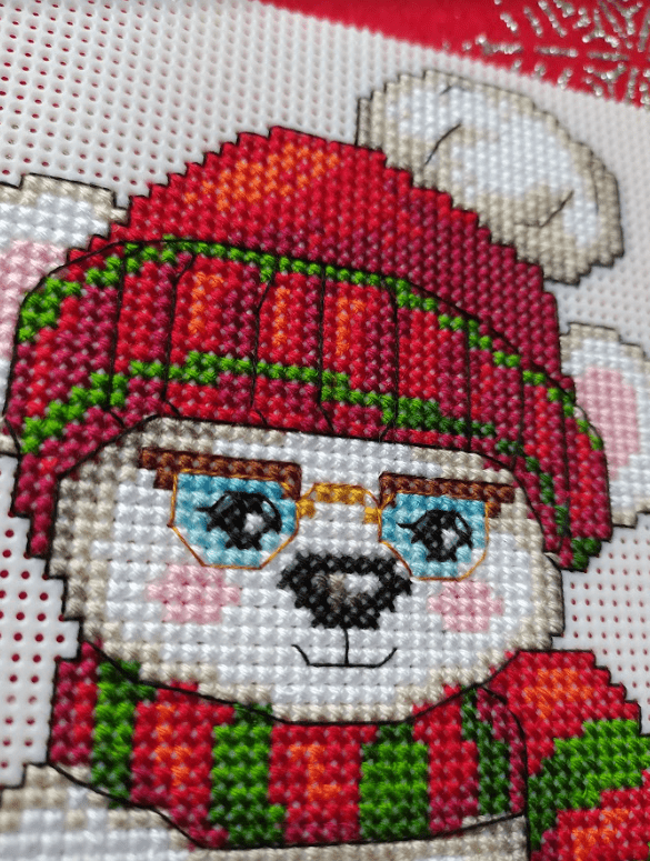 Christmas Toys 120CS Counted Cross-Stitch Kit featuring vibrant colors and included materials for holiday crafting.