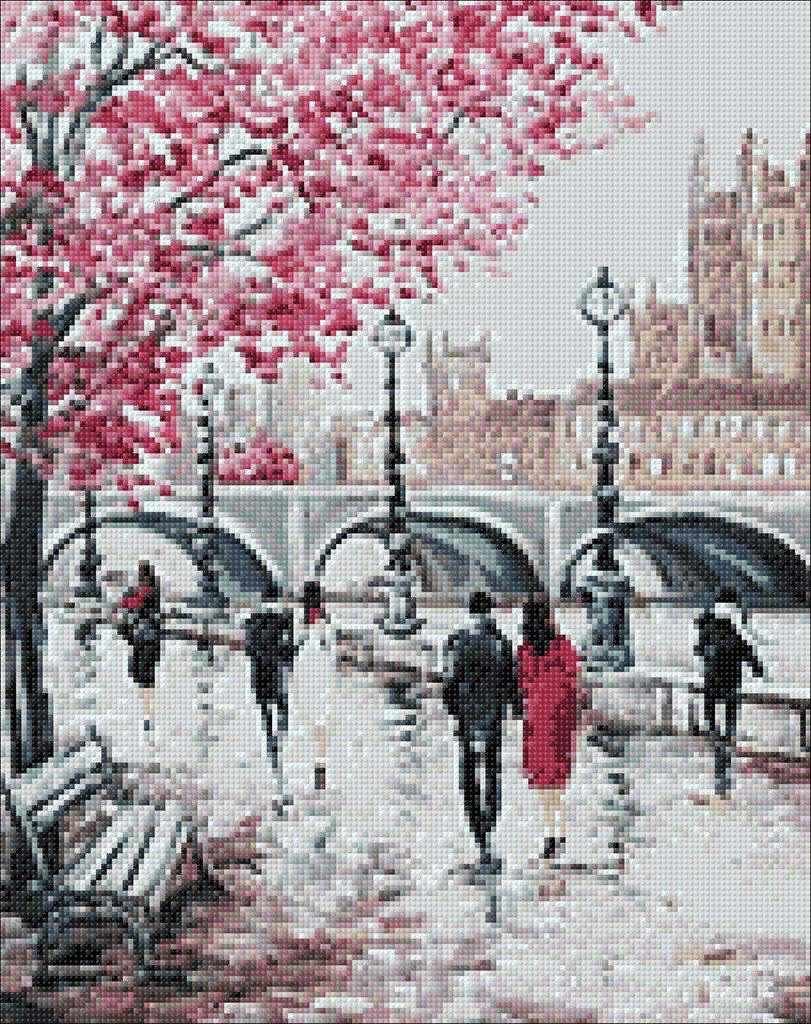 City Bridge WD127 Diamond Painting Kit with square acrylic diamonds and self-adhesive canvas, perfect for creative crafting.