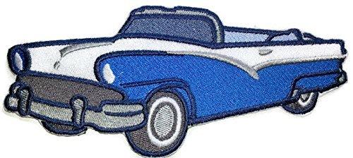 Classic 1956 Ford Sunliner embroidered patch with vibrant colors and intricate design, suitable for iron-on or sew-on application.