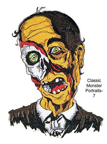 Classic Monster Portraits-7 embroidered patch featuring vibrant monster designs, perfect for iron-on or sew-on application on garments.