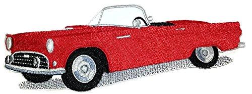 Classic Thunderbird embroidered patch measuring 6.5 inches by 3 inches, featuring intricate detailing and vibrant colors, suitable for iron-on or sew-on application.