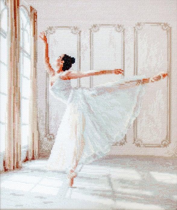 Counted Cross Stitch Kit Ballerina Leti901 featuring vibrant threads and Aida canvas, perfect for crafting enthusiasts.