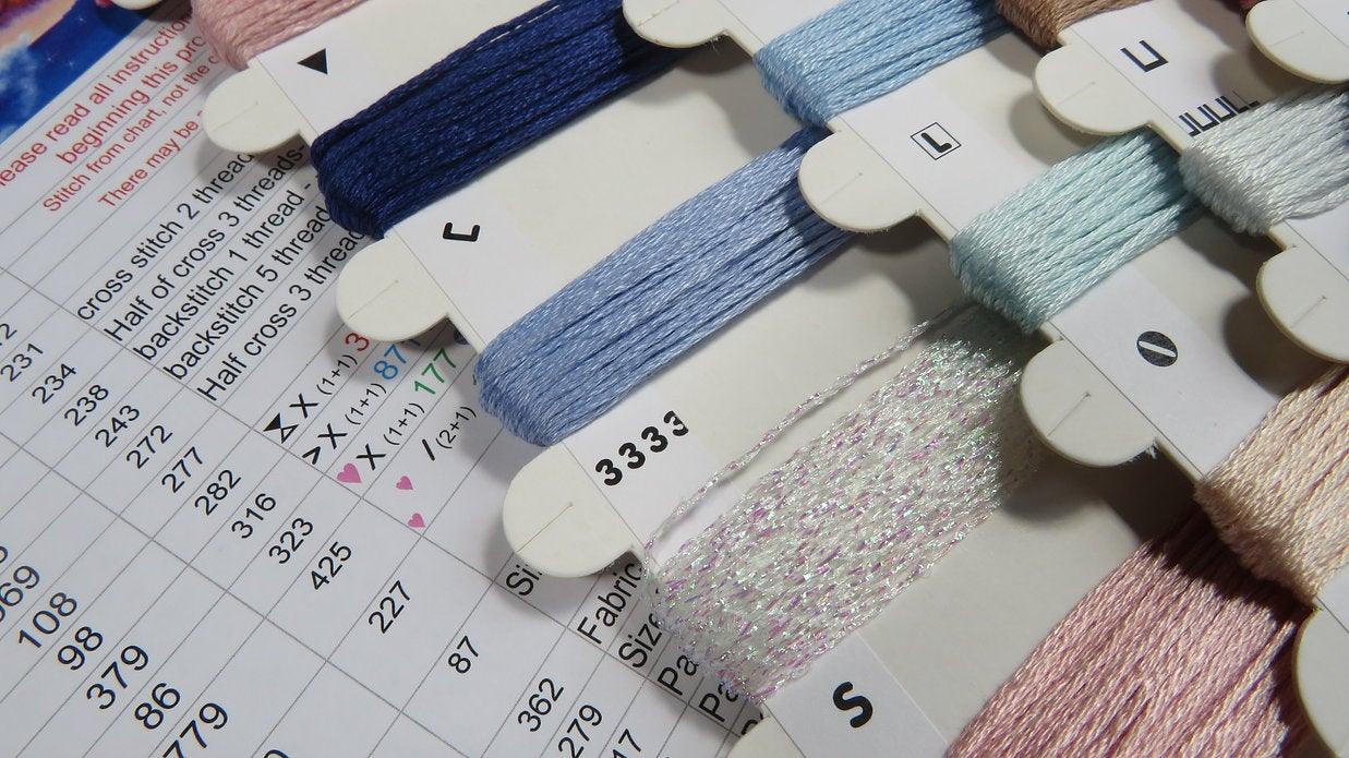 Counted Cross Stitch Kit Evening Dreams Leti995 featuring vibrant Anchor floss and Zweigart Aida canvas, perfect for crafting enthusiasts.