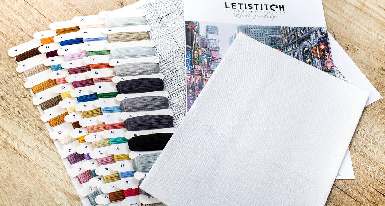 Counted Cross Stitch Kit New York featuring vibrant colors and detailed design on Zw.Aida canvas.