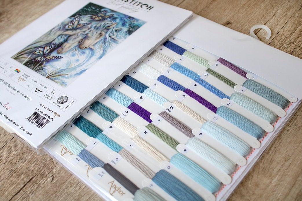 Counted Cross Stitch Kit Together We Are Magic Leti950 featuring vibrant threads and canvas.
