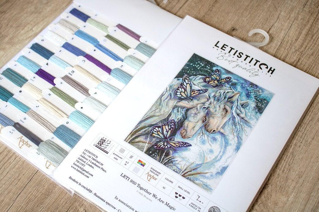 Counted Cross Stitch Kit Together We Are Magic Leti950 featuring vibrant threads and canvas.