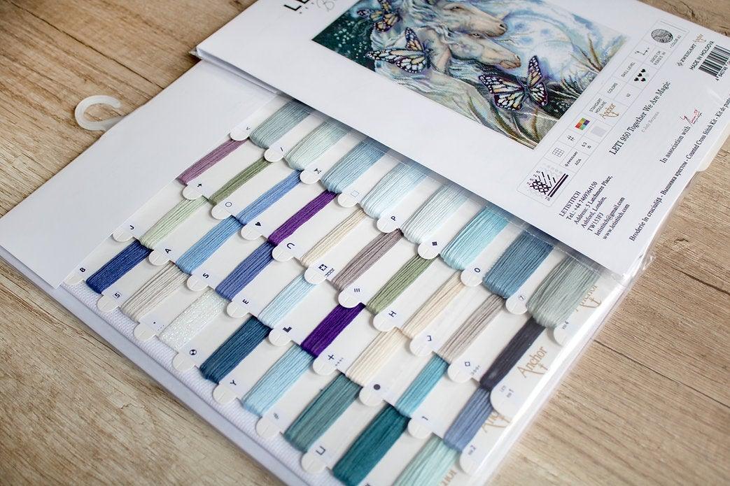 Counted Cross Stitch Kit Together We Are Magic Leti950 featuring vibrant threads and canvas.
