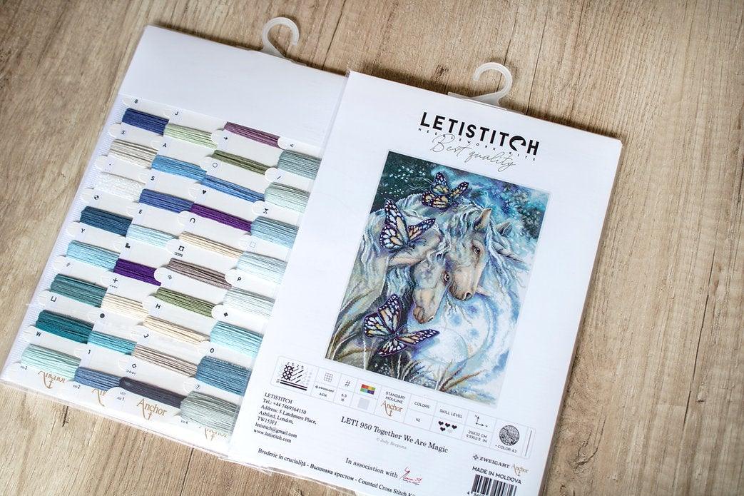Counted Cross Stitch Kit Together We Are Magic Leti950 featuring vibrant threads and canvas.