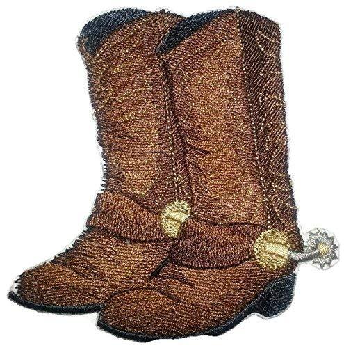 High-quality embroidered Cowboy Boot patch, showcasing intricate details and vibrant colors, perfect for iron-on or sewing applications.