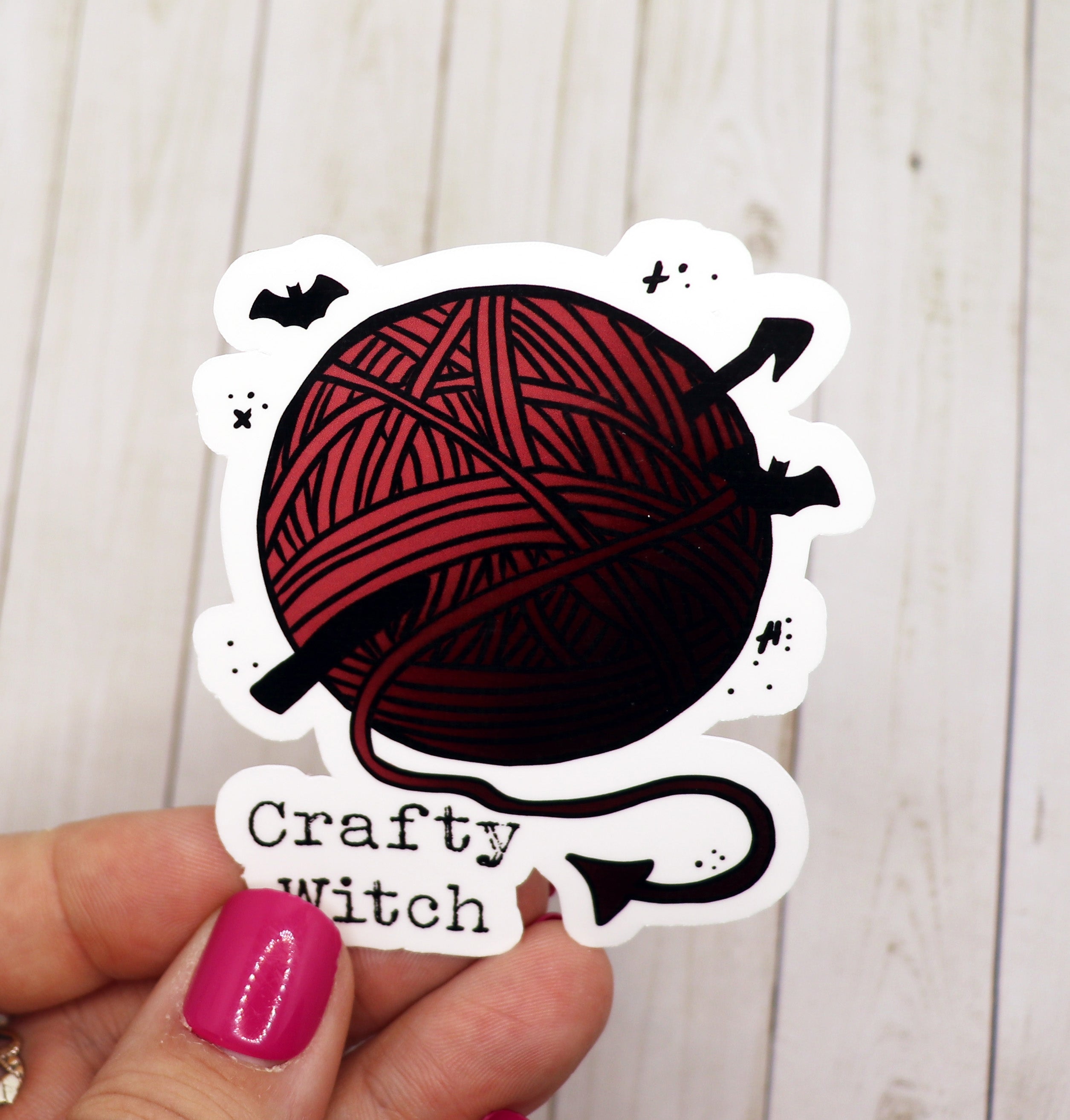 A vibrant Crafty Witch Sticker featuring mystical designs, perfect for personalizing various items.