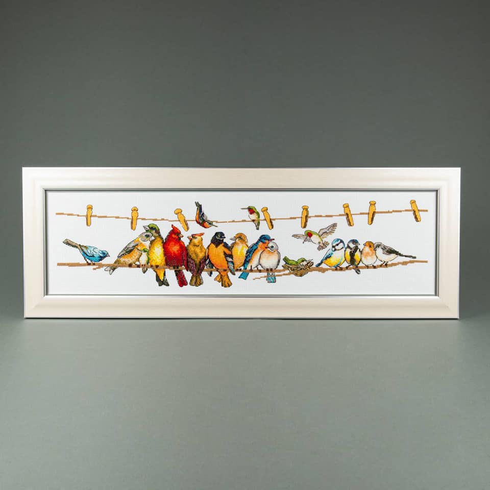 Cross-stitch kit M-472C 'Warmer together' featuring Aida fabric, Madeira floss, and a color symbol chart.