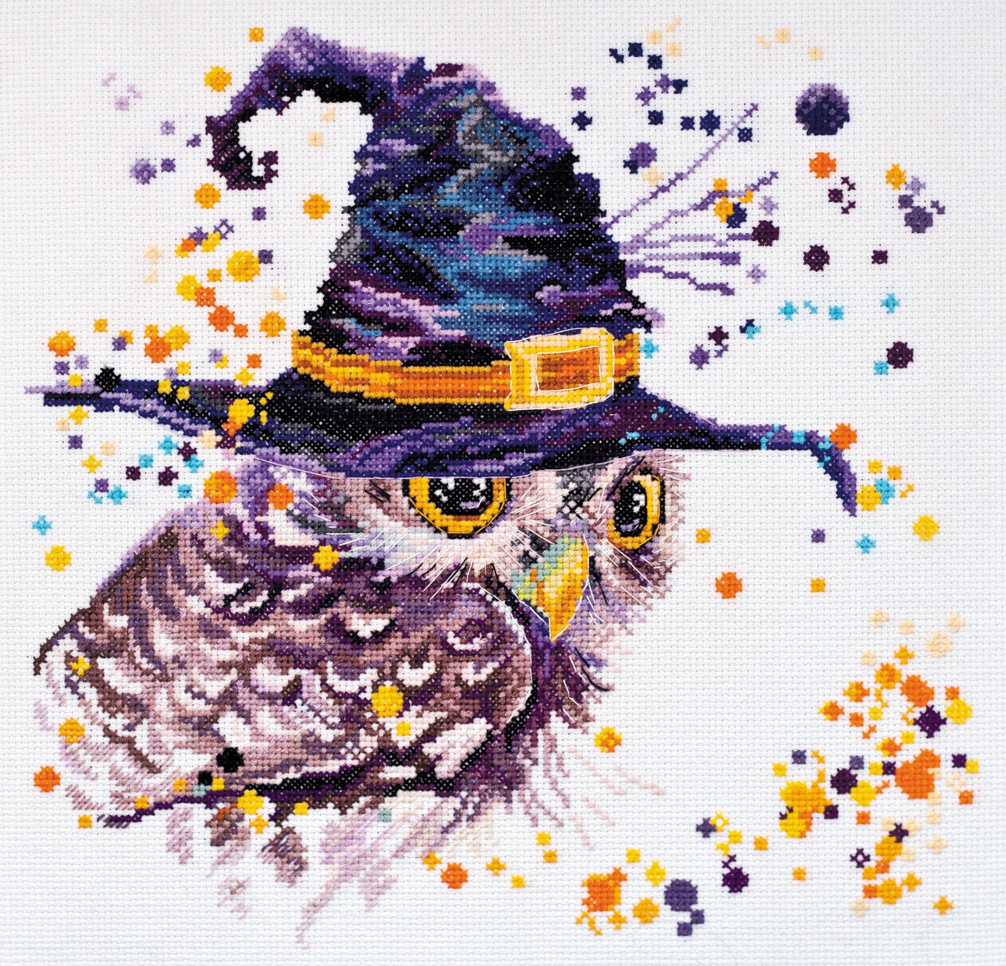 Cross-stitch kit Miracles AH-058 featuring cotton canvas, colorful floss, and needles, perfect for crafting enthusiasts.