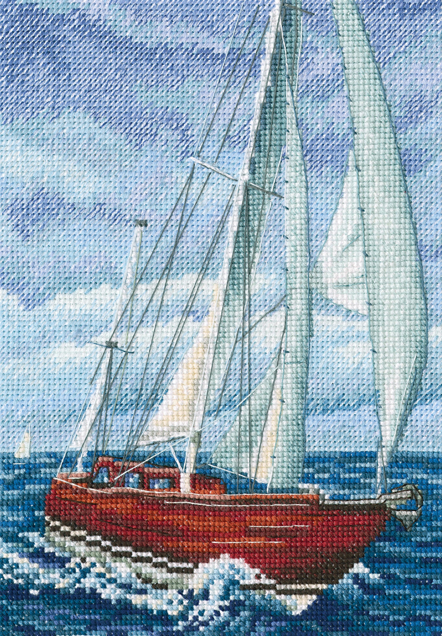 Cross-stitch Kit 'With the flavour of salt M849' featuring Aida 16 canvas, DMC threads, and included needle and instructions.