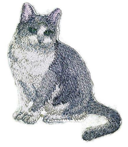 Custom embroidered patch featuring Gracie Cat design, suitable for iron-on or sew-on applications, showcasing vibrant colors and quality craftsmanship.