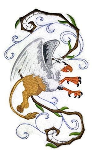 Custom Griffin Fantasy Flight Embroidery Patch showcasing intricate design and vibrant colors, perfect for iron-on or sew-on applications.