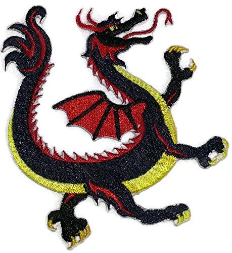 Custom Korean Happy Dragon embroidered patch, vibrant design on a cotton base, ideal for iron-on or sewing applications.