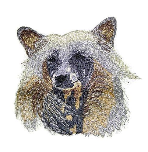 Dog Faces Chinese Crest embroidery patch, featuring intricate stitching and vibrant colors, perfect for iron-on or sew-on applications.