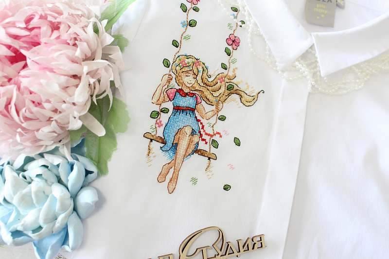 Dreamer Cross Stitch kit B-537 featuring colorful threads and AIDA canvas for unique clothing designs.