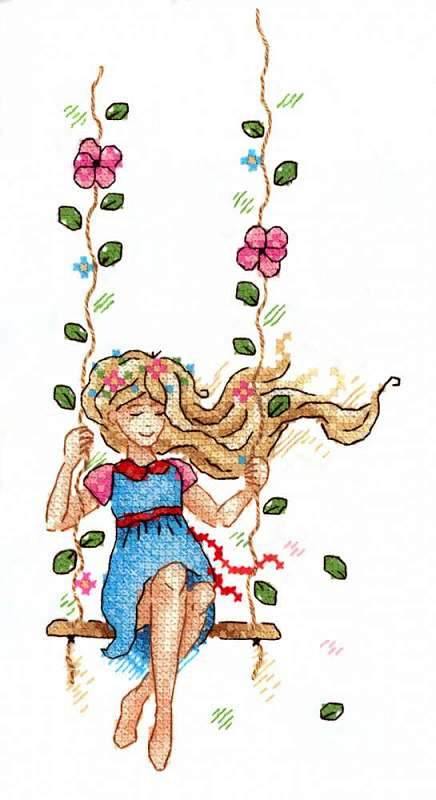 Dreamer Cross Stitch kit B-537 featuring colorful threads and AIDA canvas for unique clothing designs.