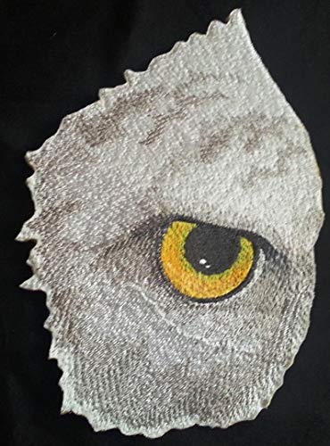 Eye Of Eagle embroidered patch featuring a detailed eagle portrait on a cotton base, suitable for iron-on or sewing applications.