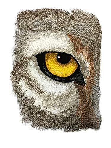 Eye Of Wolf embroidered patch featuring a detailed wolf portrait, suitable for iron-on or sew-on application.