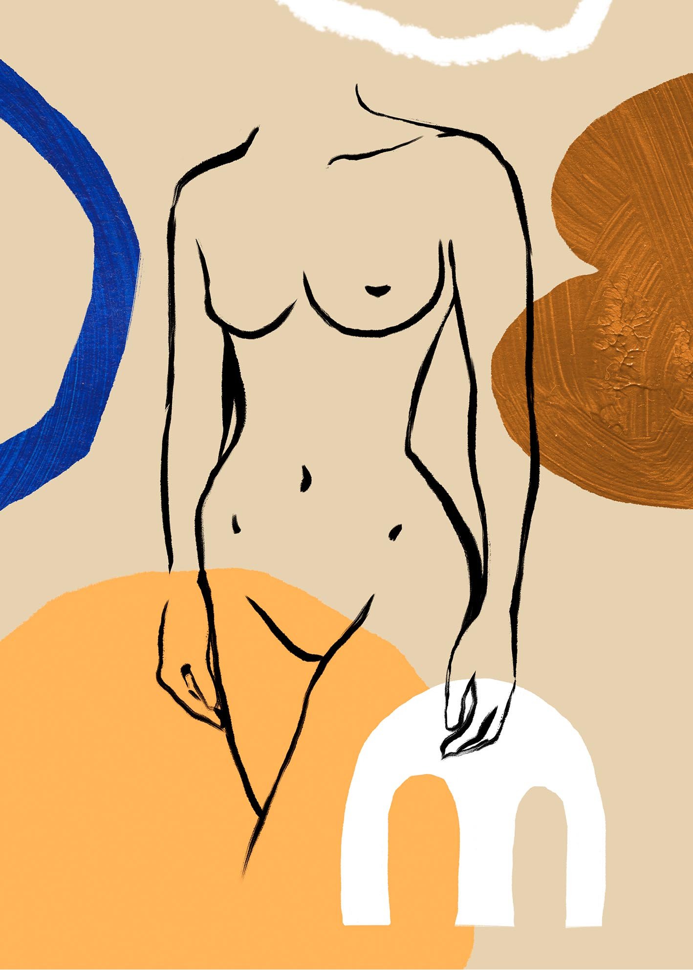 Female Bare I art print showcasing high-quality details and vibrant colors, perfect for home decor.