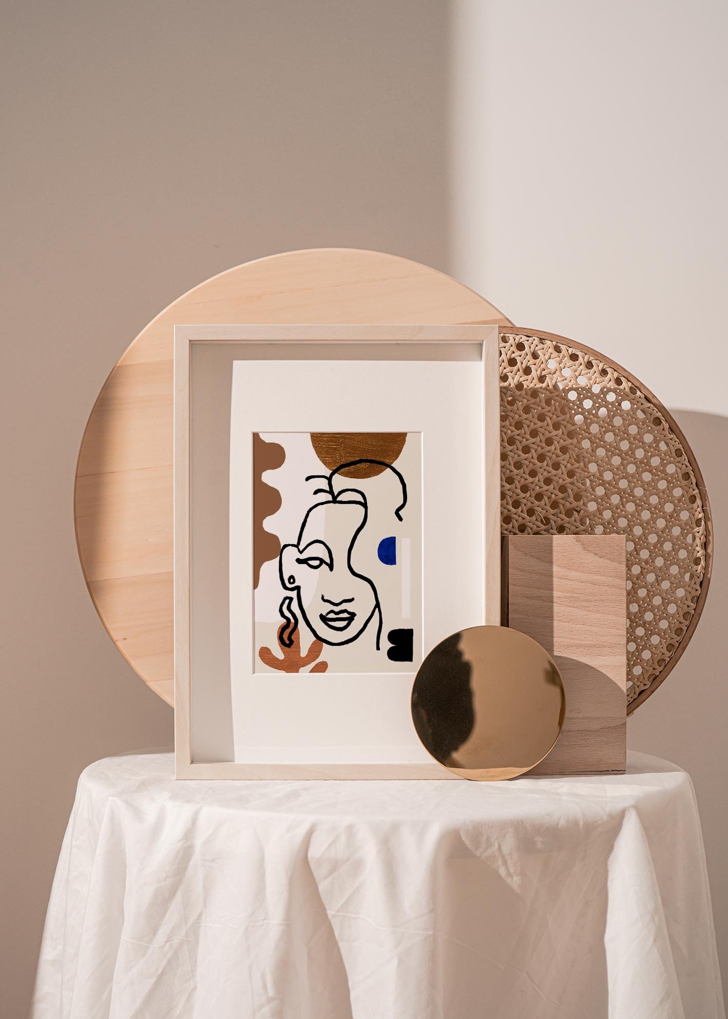 A high-quality print of a female face, showcasing intricate details and vibrant colors, suitable for framing.